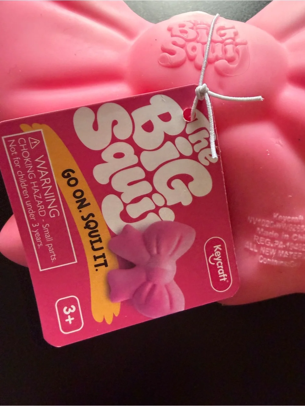 New Jumbo Squishy Big Squij Bow Pastel PINK Keycraft Sensory Fidget Sensory Toy
